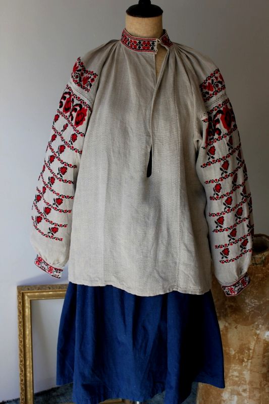 薔薇とお花豪華クロスステッチの袖ウクライナ民族衣装ブラウス