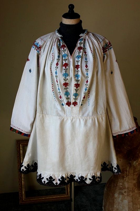 カラフル豪華伝統刺繍ブルガリア民族衣装アンティークワンピース